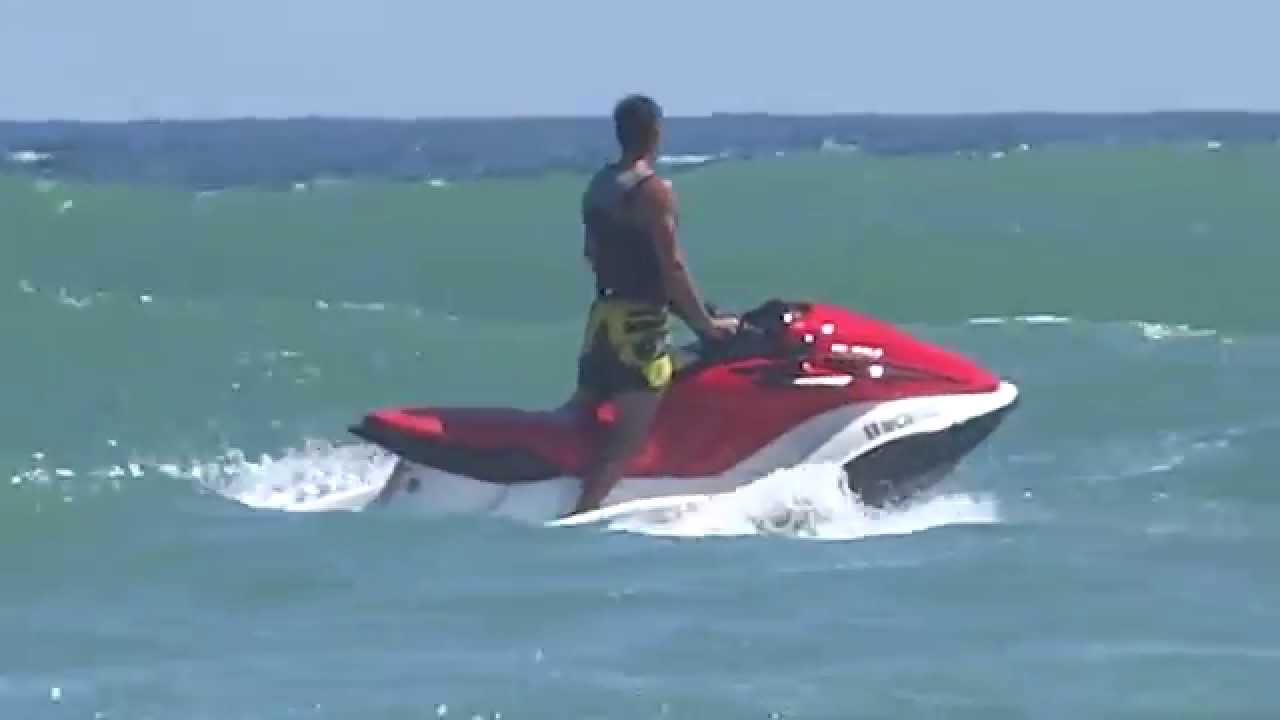 On jet ski strong waves jumping - Black Sea, Romania - YouTube