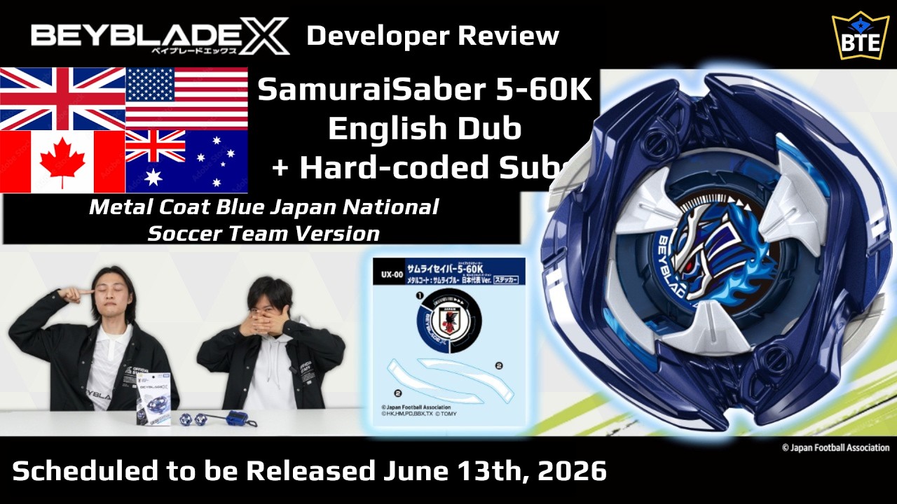 SamuraiSaber 5-60K Japan National Soccer Ver. | Beyblade X