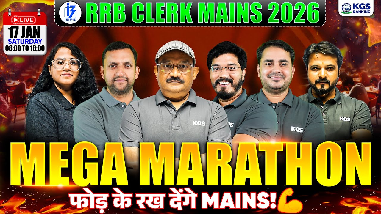 RRB Clerk Mains Marathon 2026 | IBPS RRB Clerk Mains Marathon | By KGS Team | KGS Banking Exams