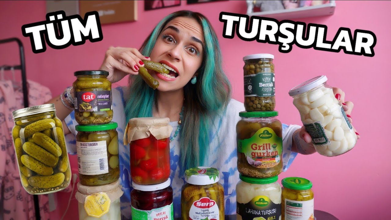 MARKETTEKİ TÜM TURŞULARI DENEDİM !! (Karnabahar Turşusu,Sarımsak Turşusu) 