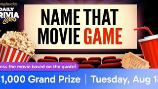 Swagbucks Daily Trivia Live 8.18.2026 Name That Movie