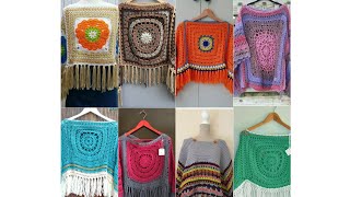Beautiful granny square women's poncho collection|Massive Crochet|