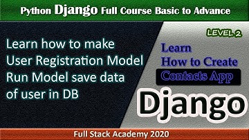Python Django CRUD Tutorial | User Registration Tutorial | Part 2