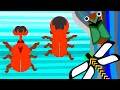 丸シールアート(CG)【#02】 昆虫　池　アヒル　fuwafuwa　Play with stickers(CG).【#02】insect pond stickers art
