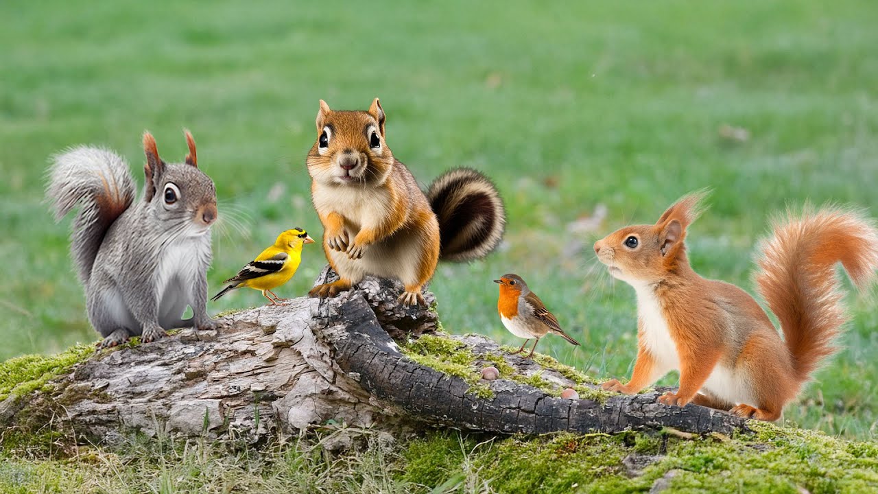 TV FOR CAT When Home Alone 😿🏠 Birds & Squirrels Buffet by the Branches🍂🐦 CAT GAMES to Play