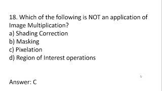 MCQ Q&A Part 2 - IMAGE PROCESSING - IMAGE SAMPLING & QUANTIZATION