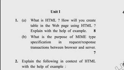 MCA 1st Sem Reappear Internet & Web Technologies Question Paper