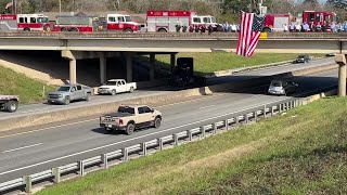 Funeral procession for Jasper County deputy killed in crash passes through Lufkin