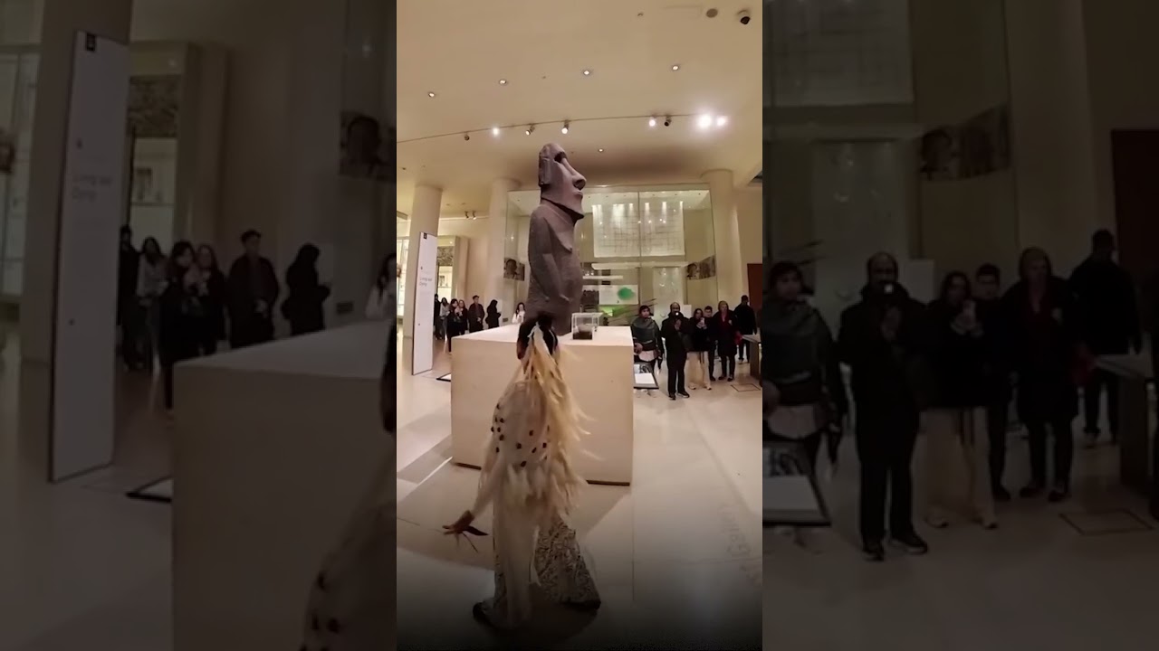 Delegación de Rapa Nui rindió especial homenaje al Moai que lleva 155 años en el Museo Britanico