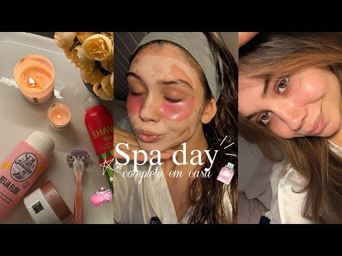 SPA DAY COMPLETO em casa 🤍✨🧖🏼‍♀️ unhas,skincare,sombrancelha, cabelo e autobronzeamento 💅🏻