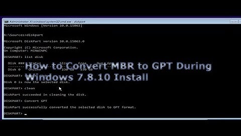 How to Convert MBR to GPT During Windows 7.8.10 Install
