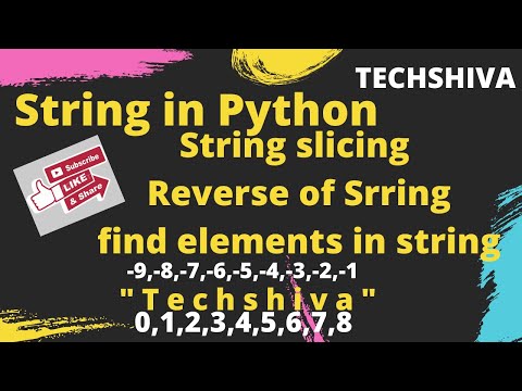 PYTHON FOR BEGINNER || STRING ||STRING SLICING || REVERSE OF STRING