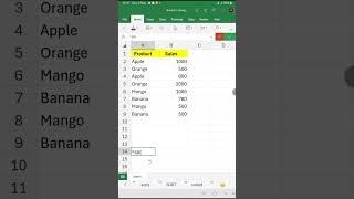Sort Function example in Excel 365 #excel #excel365 #exceltips