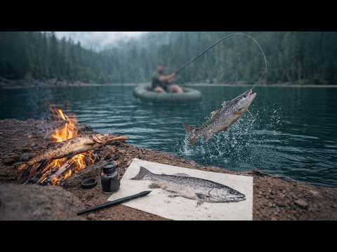 Pack Raft Catch and Cook at Hiking Lake on Olympic Peninsula