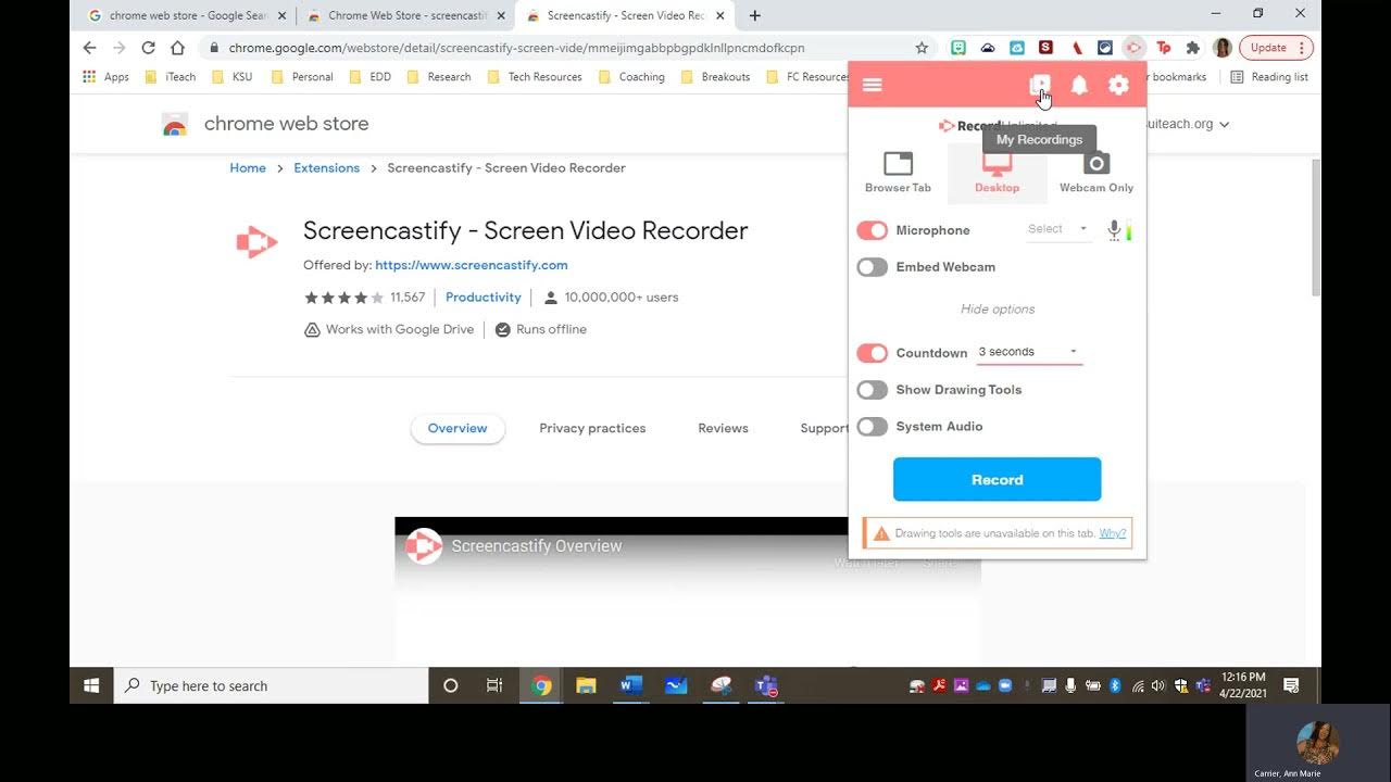 How to Record your Computer Screen with Screencastify YouTube
