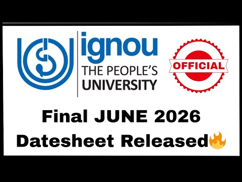 IGNOU Final June 2026 Datesheet is out  🔥|| IGNOU DATESHEET||