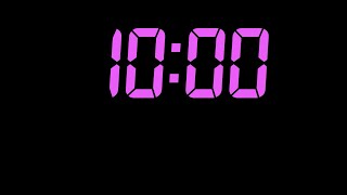 10 Minutes Purple Digital Countdown Timer — Clean & Minimal LED Focus Timer in HD (No Ads)