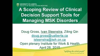 A scoping review of Clinical Decision Support tools for managing disabling MSDs, April 28, 2015 screenshot 1