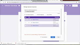 How to delete the duplicates from the Google Forms?