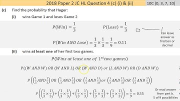 Maths screencast 2018 Paper 2 JC HL Question 4