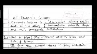 Sy Botany paper III unit 2 forestry and economic Botany:  types of fibers screenshot 3