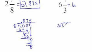 How to change a mixed number decimal.