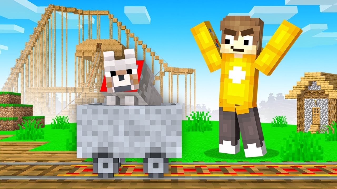 I Trapped My Friend's Pet In A Roller Coaster! (Minecraft Cherry Island)