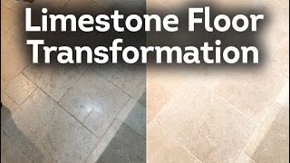 Limestone Floor Transformation  Cleaned and Sealed
