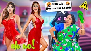My STRICT Mom Reacting to My Sexy Outfits 😰 Maar Khana Pada 🤬 Nilanjana Dhar