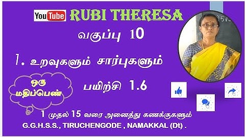 10th  Relations &Functions _ Exercise 1.6 _ Sum 1 TO 15 _ ONE MARK