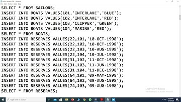 Sailors,Boats,Reserves  working in SQL Part-I
