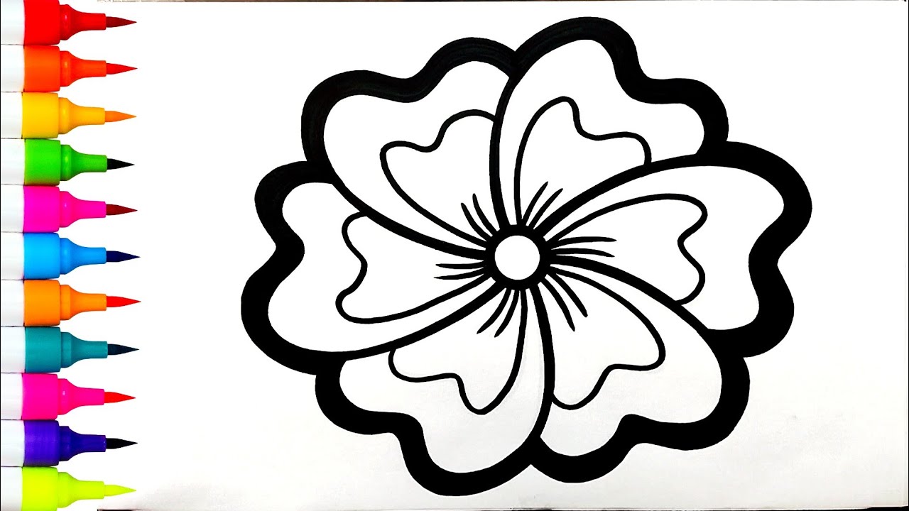 Как нарисовать красивый цветок 🌸 | Простой пошаговый урок рисования