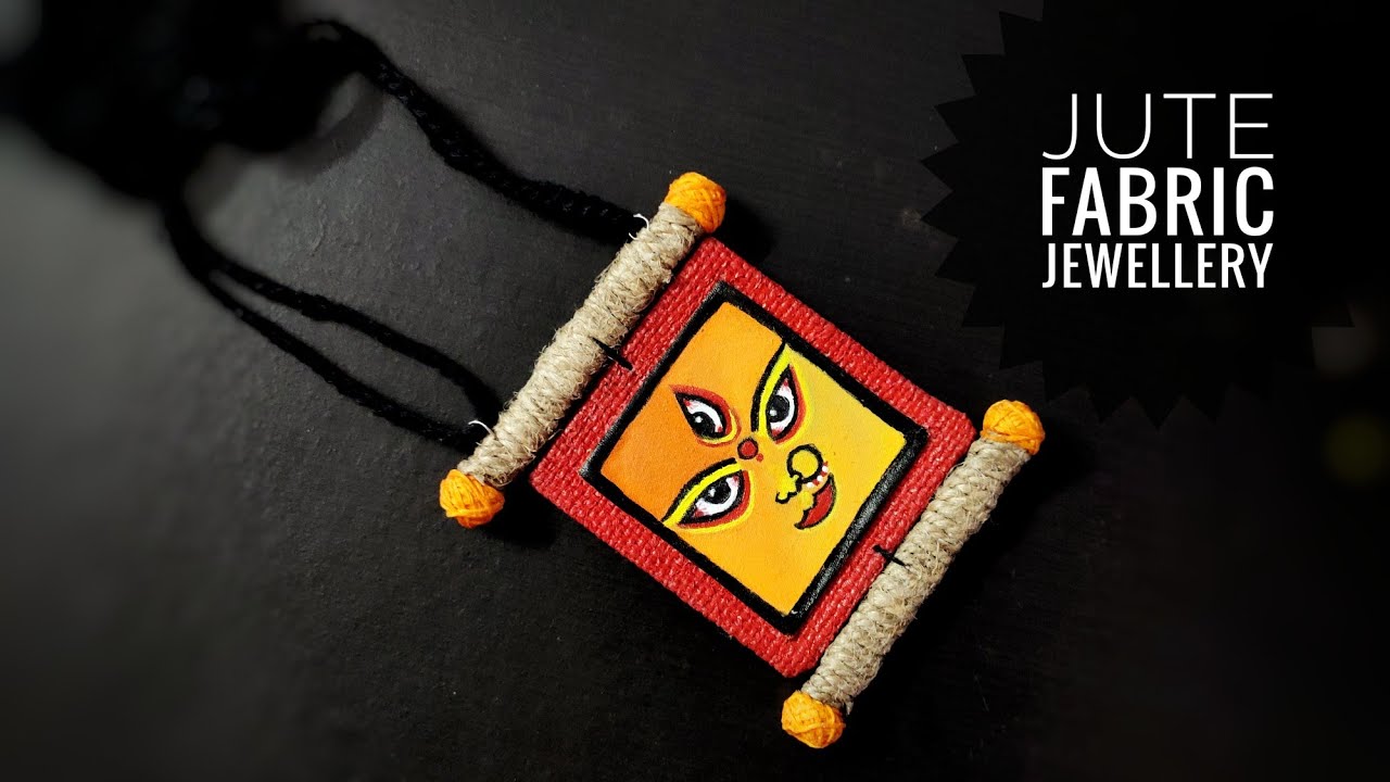 Fabric and jute jewellery making | Fabric Jewellery making | Durga necklace making