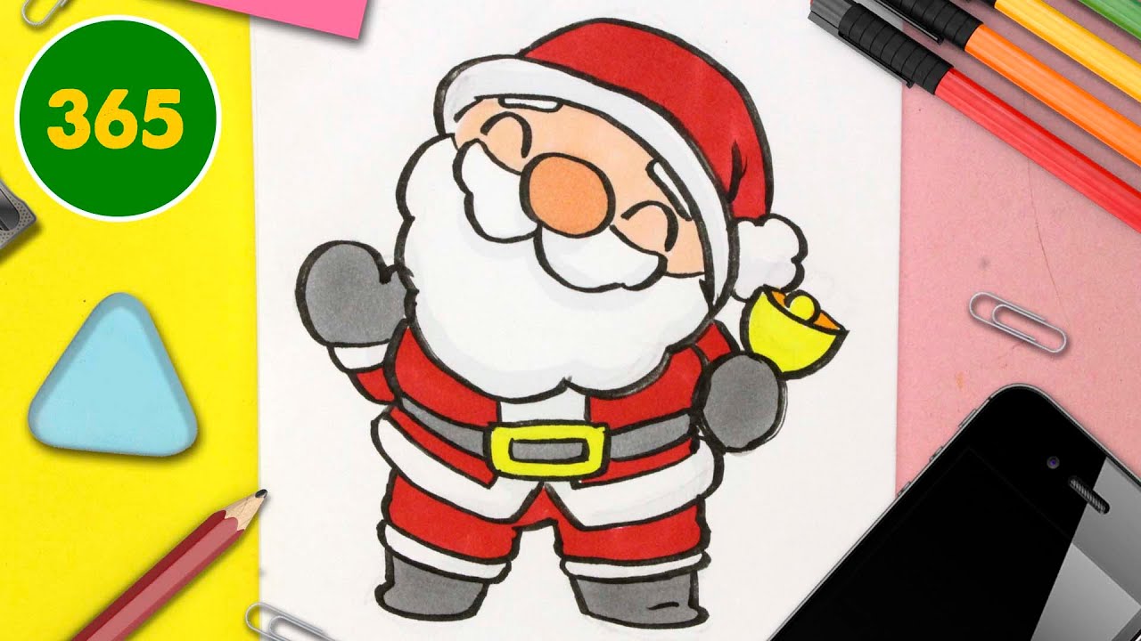COMMENT DESSINER LE PÈRE NOËL KAWAII FACILE ️ Dessins de Noël faciles ️