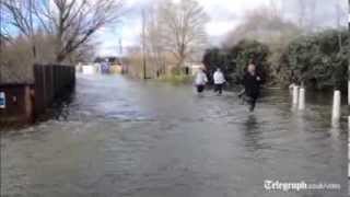 Flooding at Penton Park static home site in Chertsey