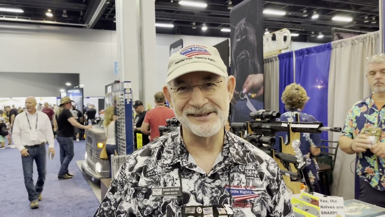The Blade Show 2023 booth of Knife Rights, Presented By Doug Ritter. Fighting for our Knife Rights