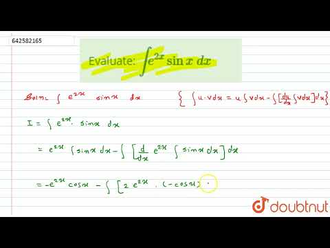 Evaluate: inte^(2x)sinx\\ dx | 12 | INDEFINITE INTEGRALS | MATHS | RD SHARMA ENGLISH | Doubtnut