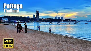 Sunset Walk on Pattaya Beach - Pattaya 2023 [4K HDR]