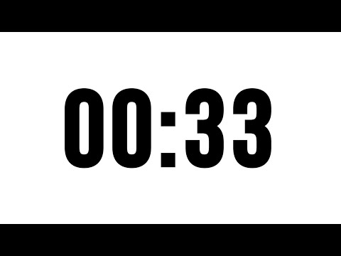 33 Second Timer Without Music, Simple Countdown With Alarm At The End
