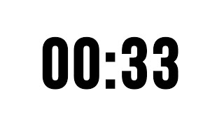 33 Second Timer Without Music, Simple Countdown With Alarm At The End