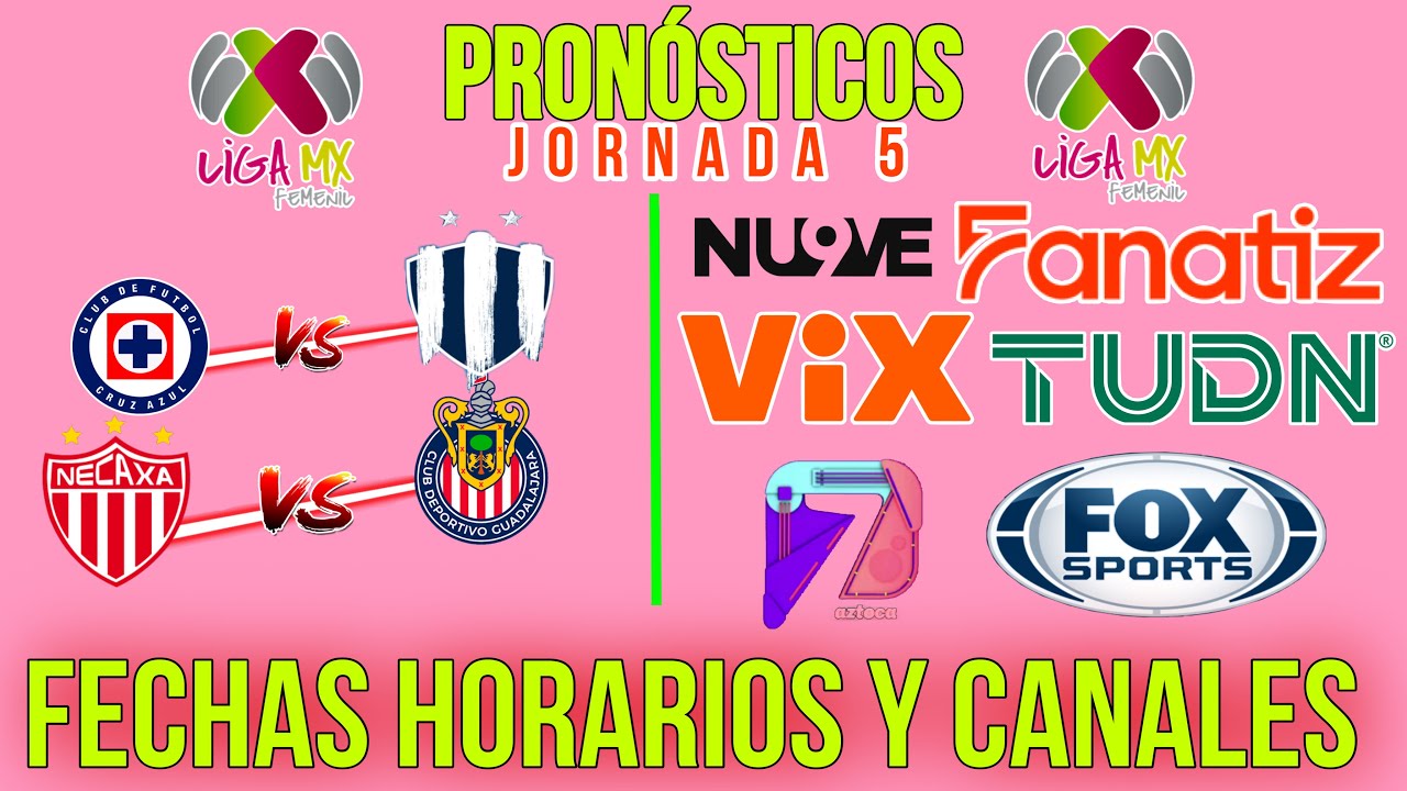 Jornada 5 de la liga mx femenil :fechas, horarios y canales - YouTube