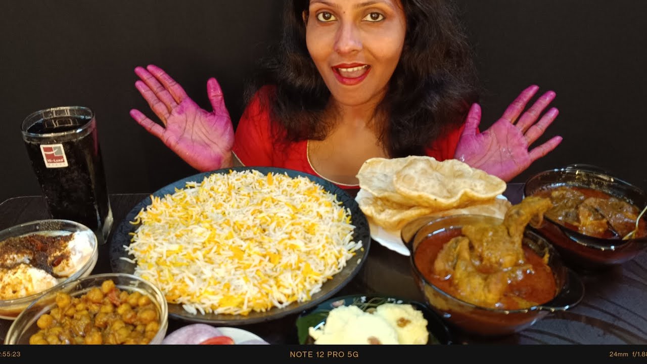 EATING PALAO PURI CHICKEN MUTTON PHULKA DHAI BARA CHANA MASLA CHAM-CHAM SALAD COLA✅.#video #ytvideo.