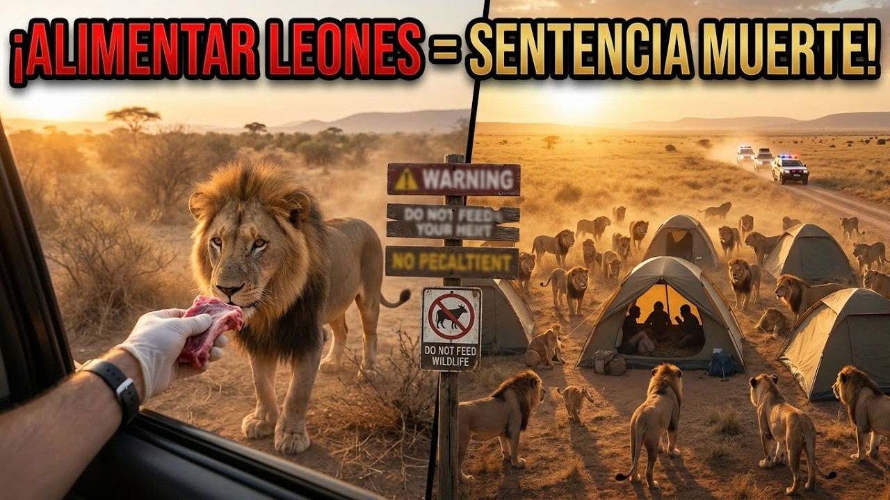 Le Dio Carne A Un León Macho… Al Amanecer, 20 Leones Hambrientos Rodearon Su Campamento