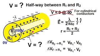Physics 38   Electrical Potential (18 of 22) Potential Outside 2 Concentric Cylindrical Conductors