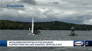 No injuries reported after sailboat flips over on Lake Sunapee