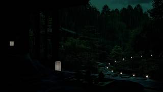 Tranquil Rain Around a Summer Garden Cabin 🌧 (No Ads) | Peaceful Dark Bedroom Sounds for Deep Sleep screenshot 4