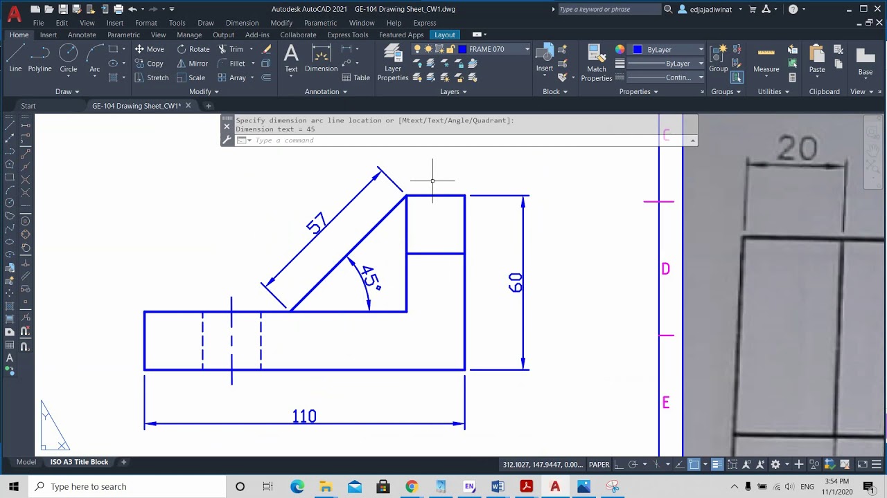 Autocad CW8 tutorial dimensioning - YouTube