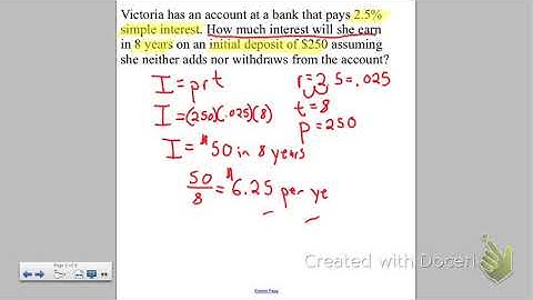 Grade 7 Video 3.6 Simple Interest