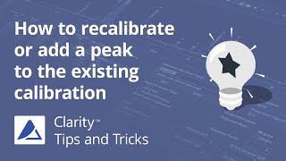 How to recalibrate or add a peak to the existing calibration