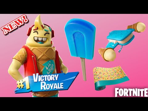 new lil whip skin ice pop pickaxe ice cream cruiser glider gameplay fortnite - lil whip fortnite pickaxe